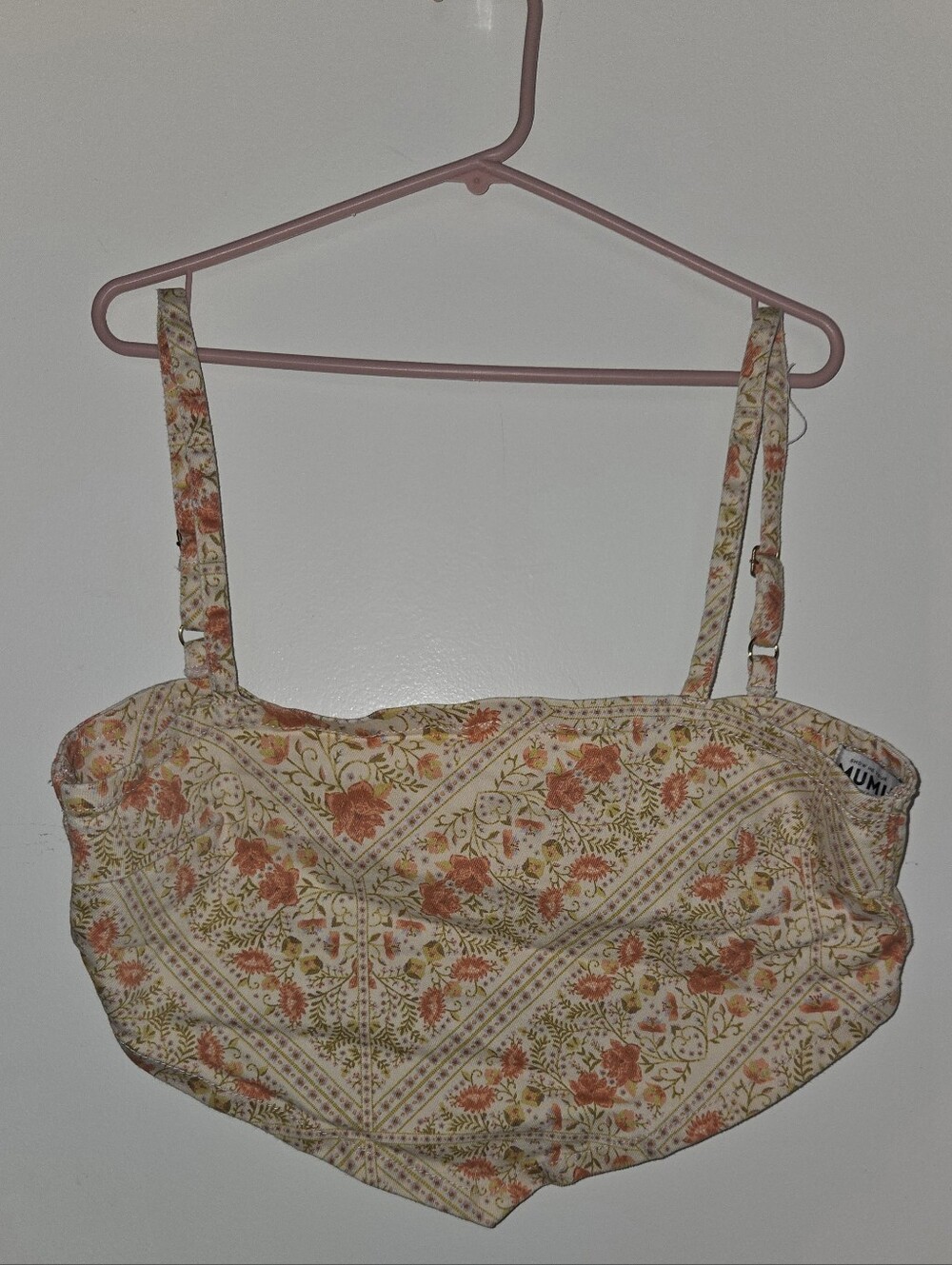 Floral Print Denim Crop Top